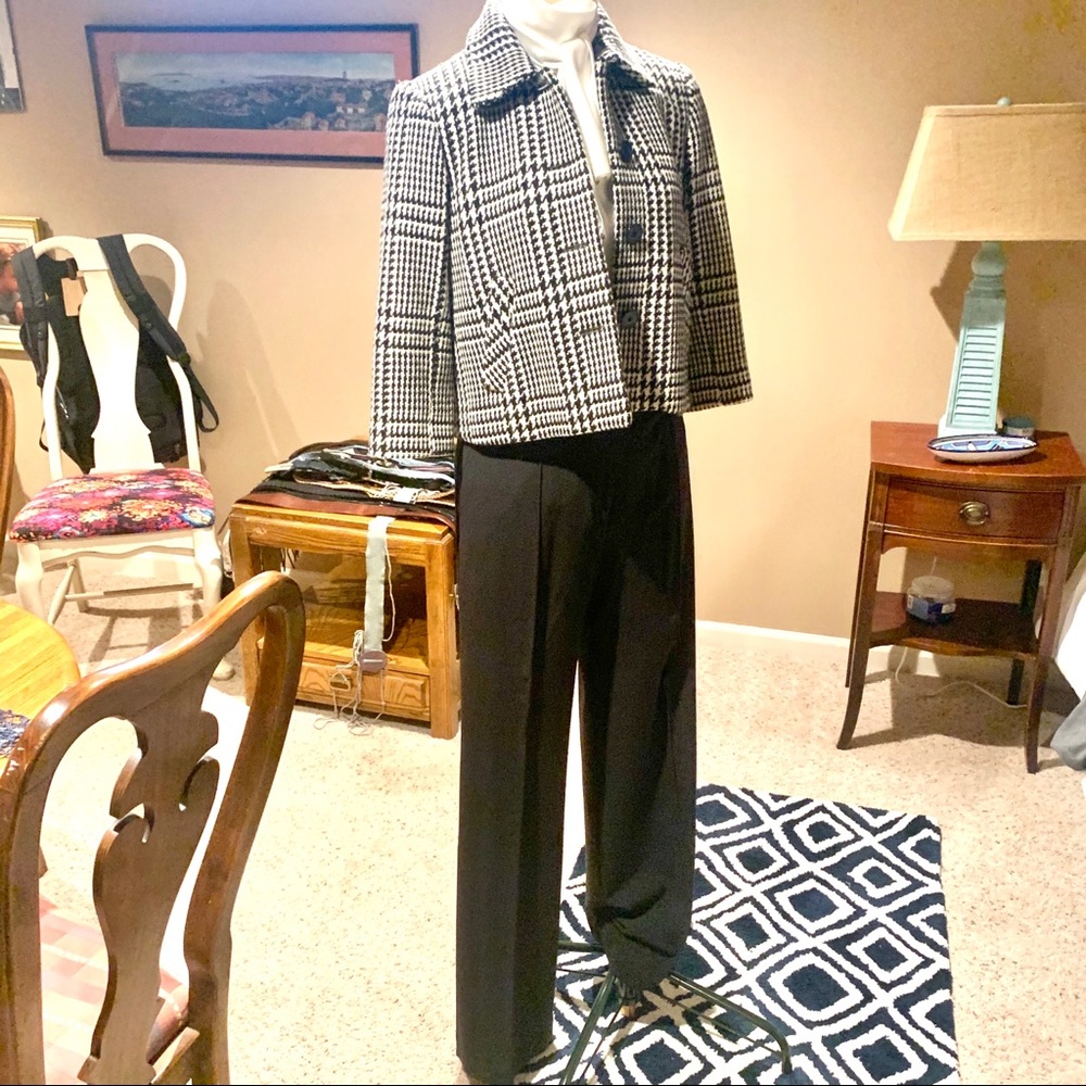 Moda International wide leg Black Dress Slacks.